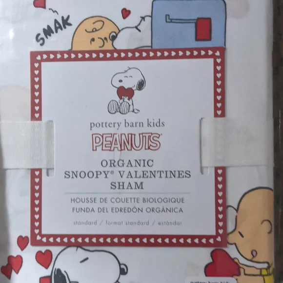 Pottery barn kids snoopy valentine's duvet & sham. Twin size. - Picture 3 of 3